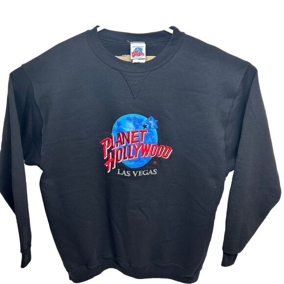 🔥VINTAGE Planet Hollywood Sweatshirt Mens XL Blue Las Vegas - VGC - Gently Used - Picture 1 of 8